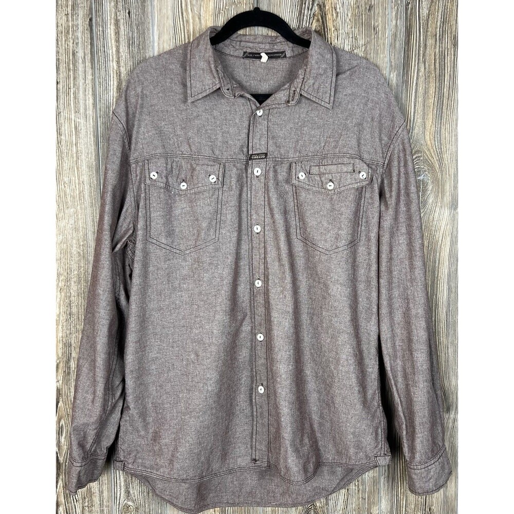 Marithe Francois Girbaud Button Down Long‎ Sleeve Shirt Mens XL Casual Rugged